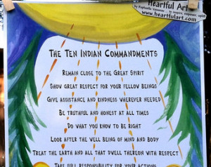 TEN INDIAN COMMANDMENTS Native American Wisdom Inspirational Quote ...