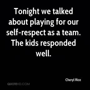 ... about playing for our self-respect as a team. The kids responded well