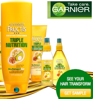 GARNIER FREE SAMPLE: Grab a FREE sample HERE of Garner Fructis Triple
