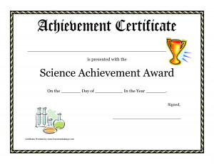 Printable Certificates of Achievement