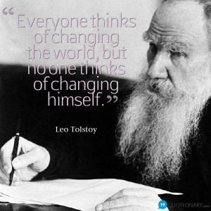 Leo Tolstoy quote about self-improvment