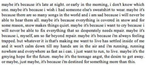 ... in mood for sad songs, depression, lonelyness, running and sad songs
