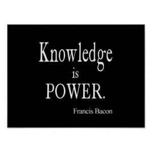 Vintage Francis Bacon Knowledge is Power Quote Print so please read ...