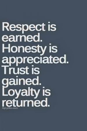 Honesty Loyalty Trust Respect Quote