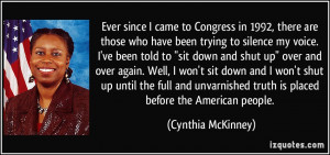 More Cynthia McKinney Quotes