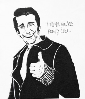 Funny Valentine's Day The Fonz Greeting Card, Fonzie,I think you're ...