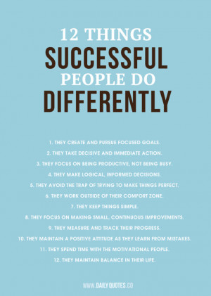 12 Things Successful People Do Differently