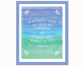 ... in Mother's Arms - Gift for Mother - Victor Hugo Quote Nursery Art