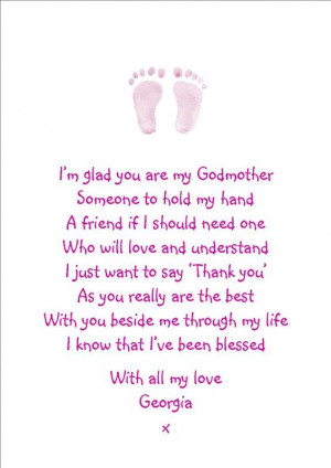 Details about Personalised A5 Godmother Poem Canvas - perfect gift.