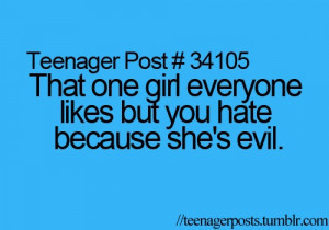 bad, because, but, everyone, evil, feelings, funny, girl, hate, is ...