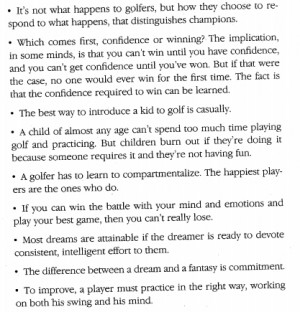 Book: Golf is a Game of Confidence by Bob Rotella - Rotella's Rules