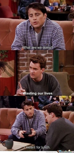 ... this image include: friends, funny, Joey, chandler and chandler bing