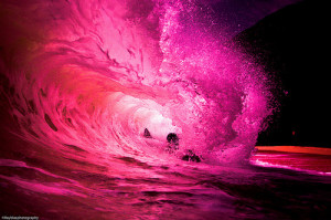colorful, ocean, pink, surf, water, wave