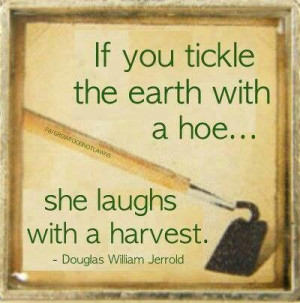 ... tickle the earth with a hoe she laughs with a harvest # garden # quote
