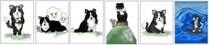 More cute and funny Border Collies by artist Jessica Lynn