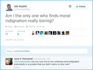 screen cap of tweet authored by Jim Austin reading: 'Am I the only one ...