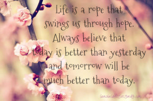 Today is better than yesterday and tomorrow will be much better than ...