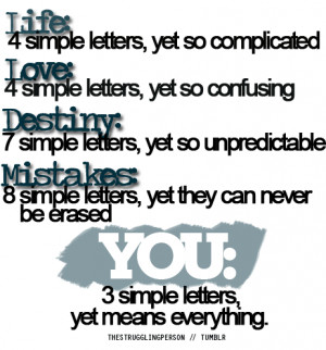 You – 3 simple letters yet means everything