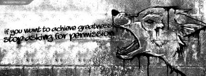 Achieve Greatness Quote with Graffiti Wolf Drawing Picture
