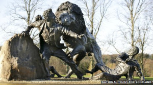 statue in the grounds of the David Livingstone Centre helps portray ...