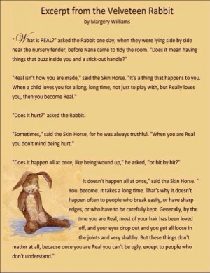 What is real? The Velveteen Rabbit