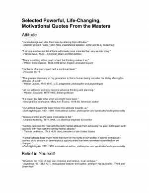 Selected Powerful, Life-Changing, Motivational Quotes From the Masters ...