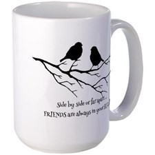 Friends in your Heart Quote Cute Birds on Branch Q for