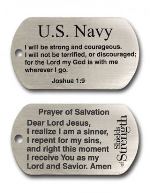 Navy Dog Tag Inspirational Scripture Necklace