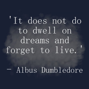 Harry Potter Quote - Dumbledore 'It does not do to dwell on dreams ...