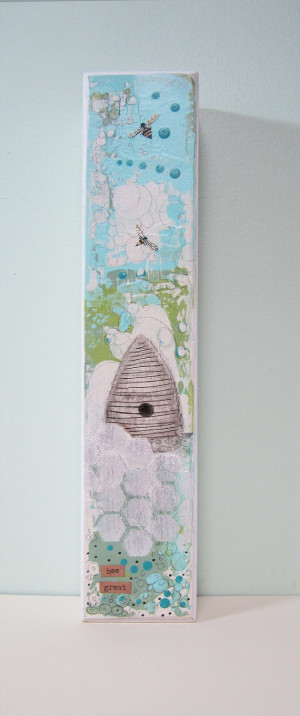 Acrylic Bee Hive Painting , Inspirational Quotes , Mixed Media ...