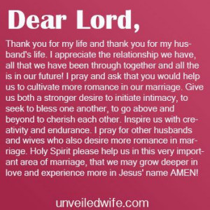 --- Dear Lord, Thank you for my life and thank you for my husband ...