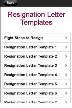 Resignation Letter Templates Screenshot 2