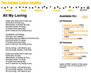 Beatles Lyrics Quotes All The