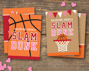 Basketball Valentine's Day Card Set - Printables - Kids ...