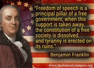 Benjamin Franklin Poster, Freedom of Speech political correctness ...