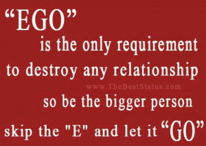 let go of ego to have a good relationship