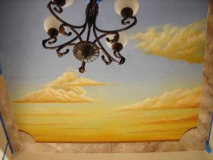 Murals, Stencil, Ceiling Designs traditional-family-room