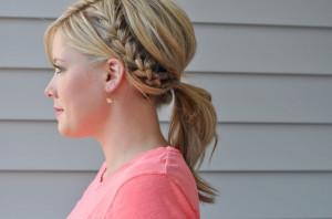 french braid ponytail