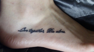 Beautiful Ankle Love Quote Tattoo Design