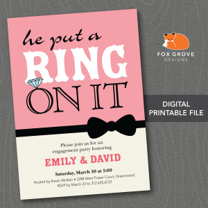 Engagement Party Invitation/Announcement Put a by FoxGroveDesigns