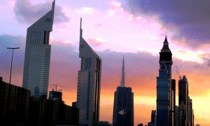 Evening Dubai Skyscrapers