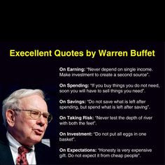 Warren Buffet quotes about earning, spending, saving, taking risk ...
