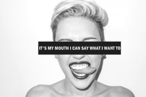 black and white, celebs, girl, miley cyrus, quote, song, we can't stop