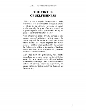 Selfish People In Relationships The virtue of selfishness