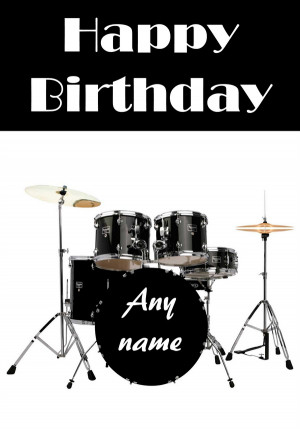 Drum Kit Drummer Personalised Birthday Card