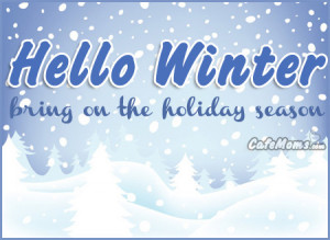 Hello Winter Bring On The Holiday Season Snow Facebook Graphic