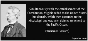 with the establishment of the Constitution, Virginia ceded ...