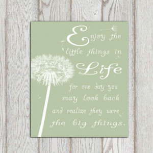 Dandelion quote Sage green white print Life quote by DorindaArt, $5.00