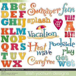 Word Art Digital - Summer Clipart Alphabet Scrapbook Quotes & Sayings ...