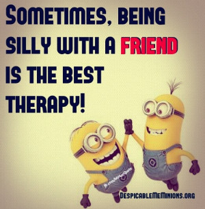 Funny Minions Being silly with a friend jpg